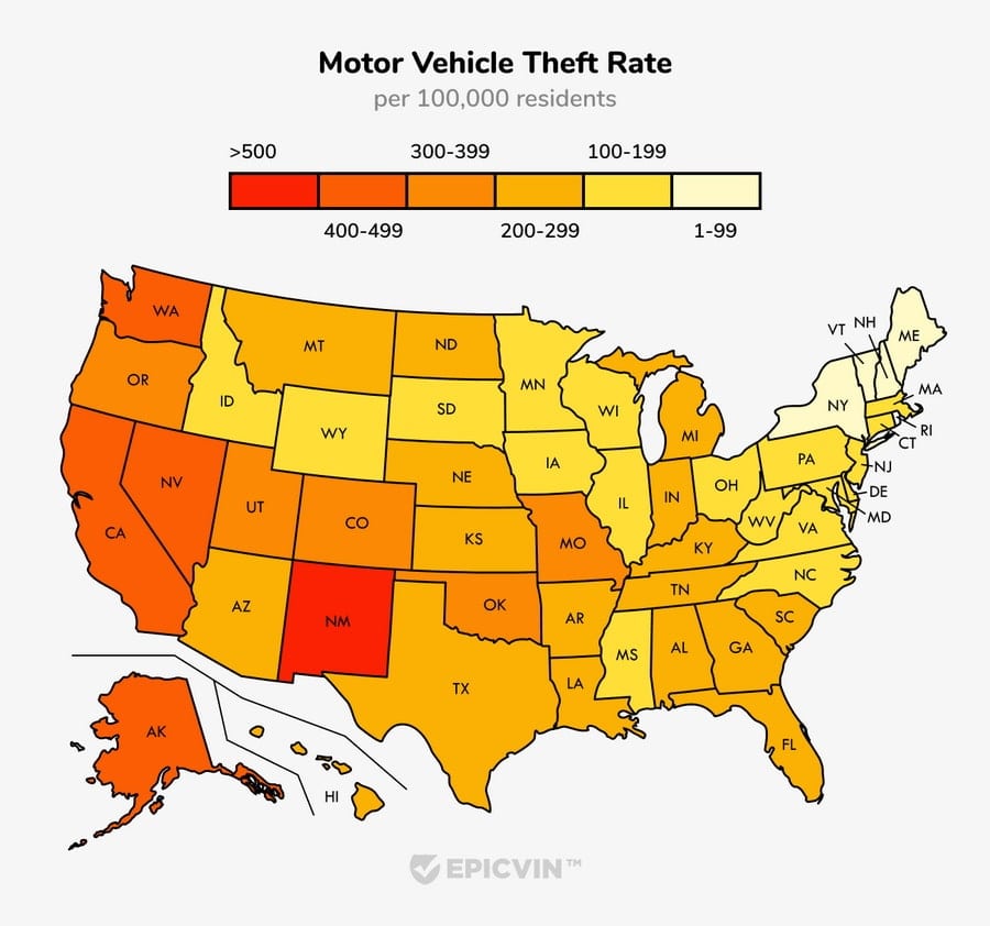 Motor vehicle theft rate